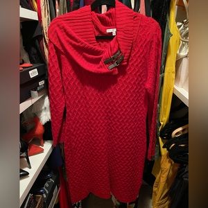 Beautiful red sweater dress